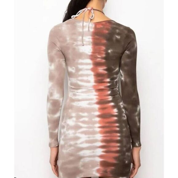 NWT~Akira What She Wants Tie Dye Mini Dress~Neutral Colors Sz L - Picture 8 of 8